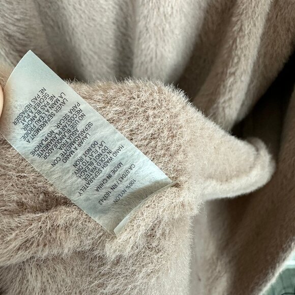 Sioni  Open Front  Faux Fur/Fuzzy Duster Cardigan Sweater  Dusty Pink Large - Picture 2 of 4